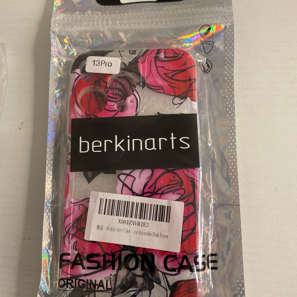 Pink and Black Floral Phone Case for 13 Pro